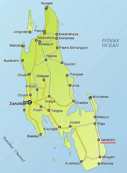 Zanzibar Map - Kil Expeditions